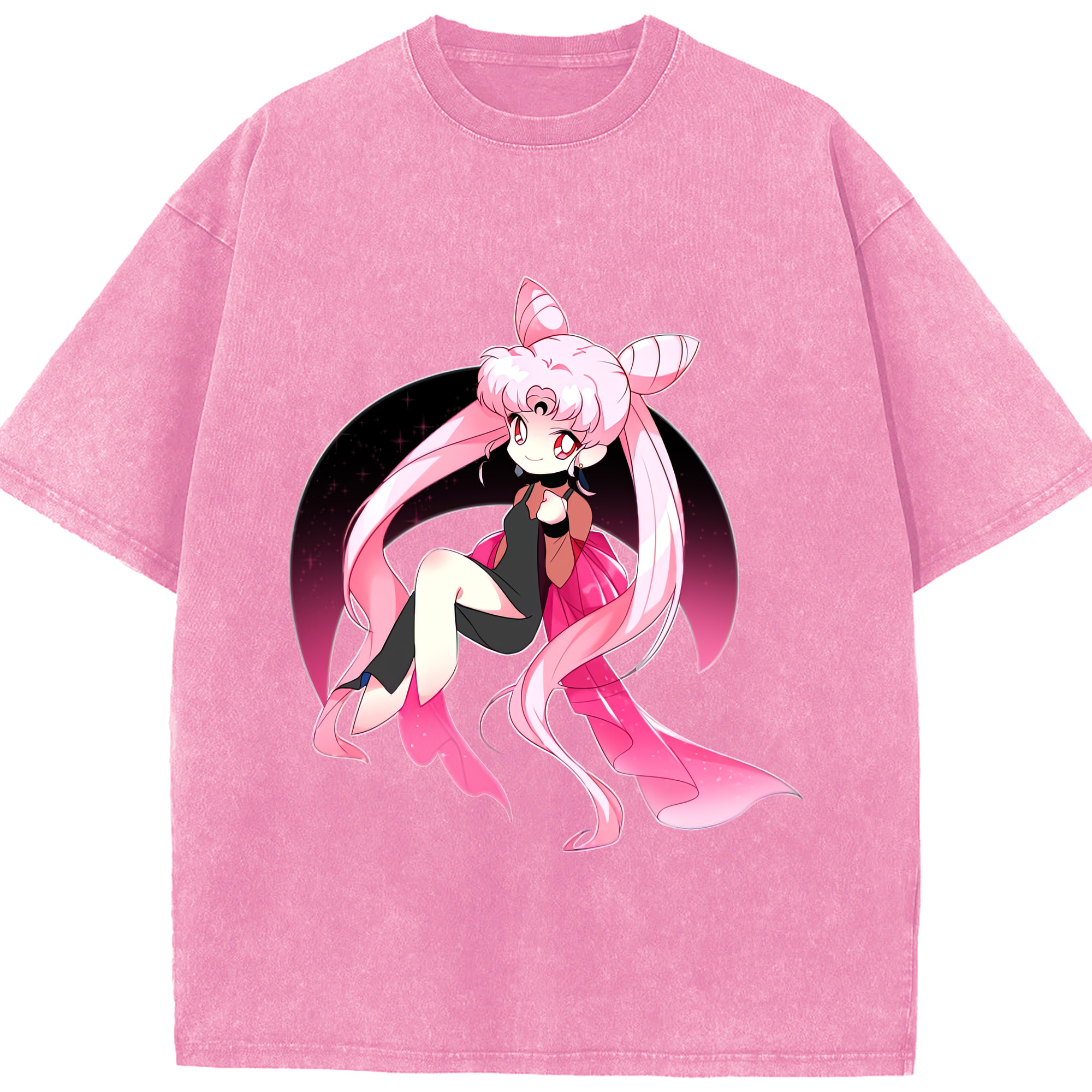 （画像用） 美少女戦士セーラームーン ちびうさ Sailor Moon Chibiusa Tsukino Usagi Small Lady Serenity 綿100% ヴィンテージ風 半袖Tシャツ（フロントプリント）